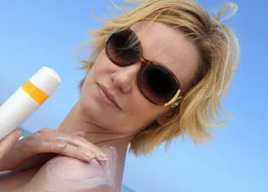 Lady with suncream